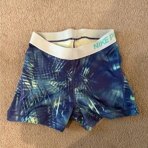 Nike Blue Teal Patterned Training Shorts